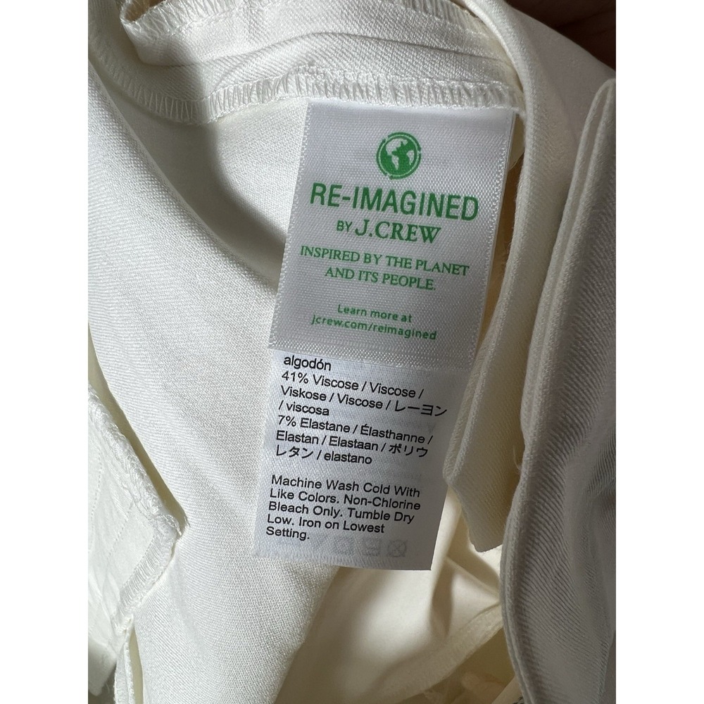 J. Crew Remy Pant High Rise Wide Leg Women 10T Ivory Style Av396 - Picture 14 of 15